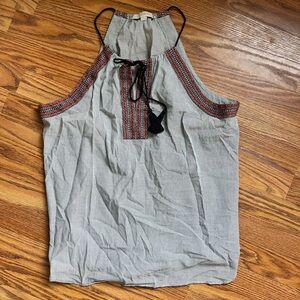 Loft Black and White Stripe Tank Top